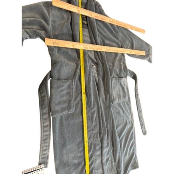 "ALEXANDER DEL ROSSA" women's PLUSH Gray Robe Belted Hooded Spa SZ L Pockets - Picture 6 of 9